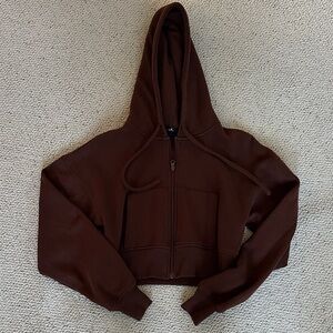 PacSun Chocolate Brown Cropped Hoodie